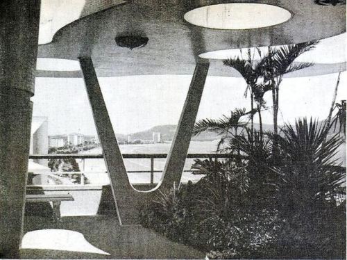 danismm:1950s shapes molded in concrete form a roof...