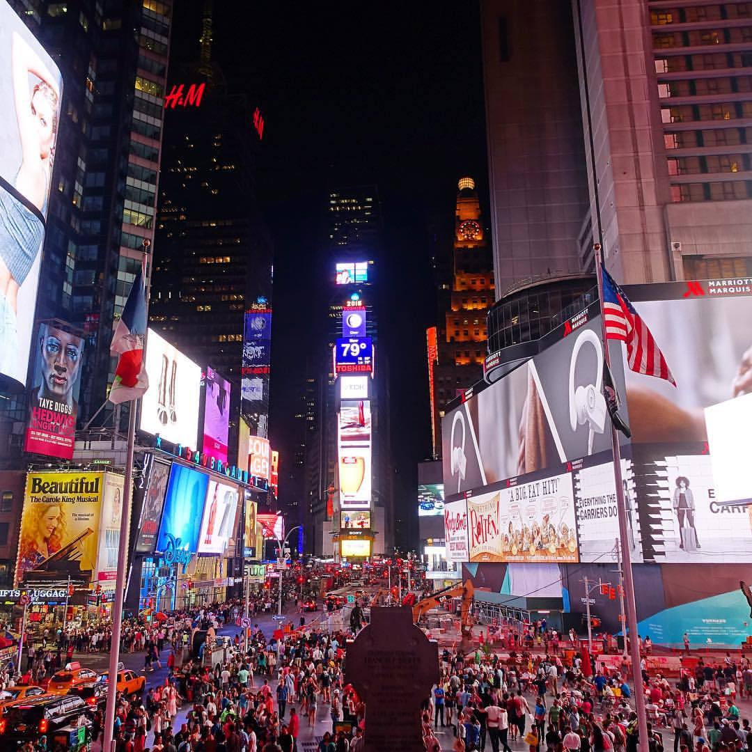 Powerful Lights at Night at Times Square by romaincolin nyc