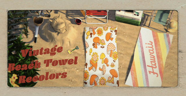 Sims 4 Furniture — Alcearosea Sims Vintage Beach Towel Recolors I