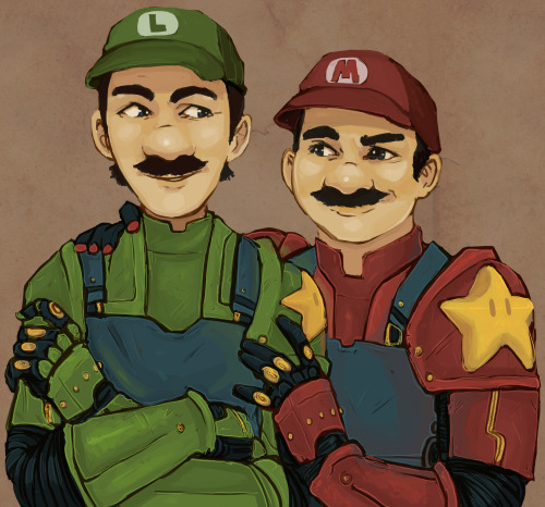 jiinsy:A commission for kylelabra: Mario and Luigi as Jaeger...