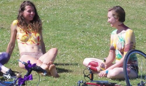 Fremont Solstice Day Parade. Body painted women   6/21/14 