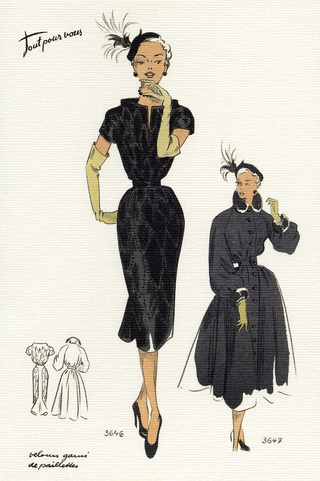 My Vintage Vogue 1950s Fashion Illustrations 8531