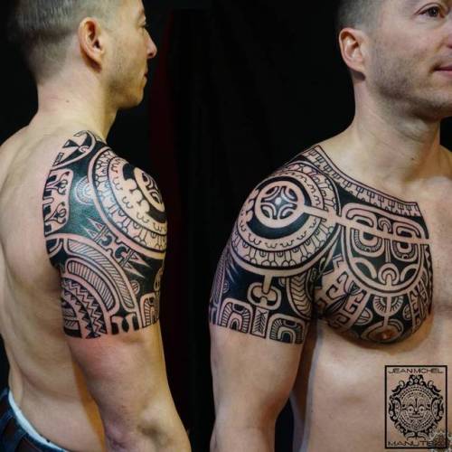 By Jean Michel Manutea, done at Imago Tattoo, Montreal.... tribal;jeanmichelmanutea;polynesian;big;chest;facebook;twitter