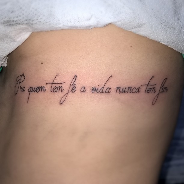 D47 tattoo Studio - Pra quem tem fé a vida nunca tem fim. Trabalhinho...