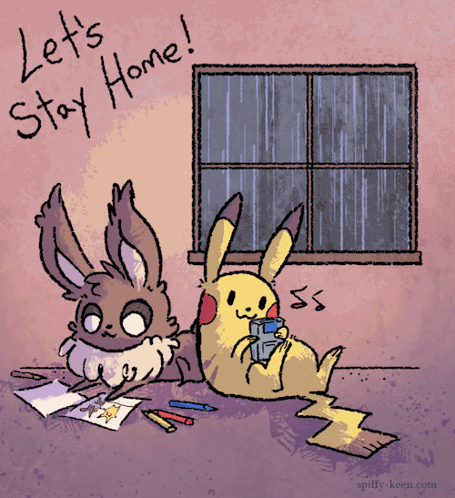 shadeykris:
â€œ  Letâ€™s Stay Home! Pikachu and Eevee.
[Patreon] - [Store] - [Commissions] - [ko-fi]
â€