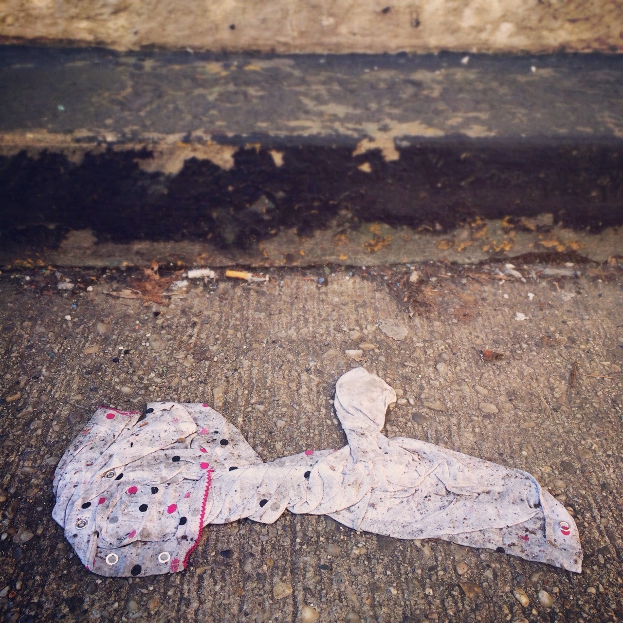 New York Is Gross Baby Pajamas In Parking Garage Gutter Brooklyn