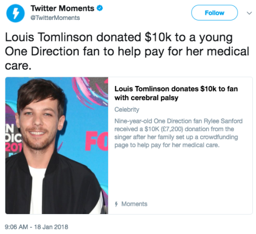 louist91updates:Twitter Moment dedicated to Louis’ donation to...