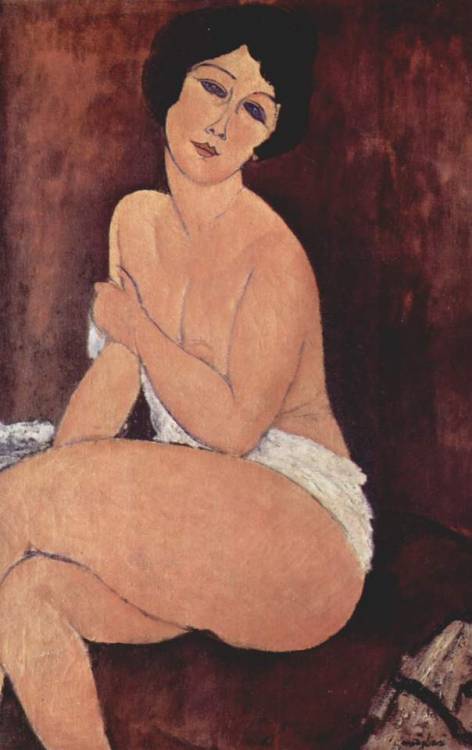 artist-modigliani:Nude seating on a sofa via Amedeo...