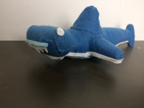 therealspacesharks:Here’s my baby Sharkie !Covered in felt,...