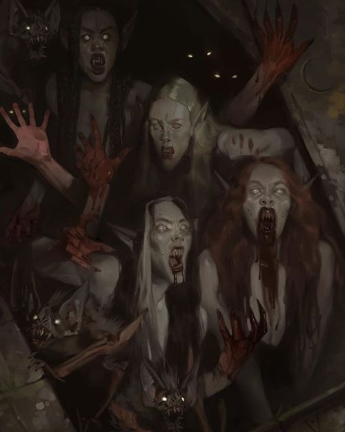 wowxwow:Such a super creepy piece by @jodiemuirart — view on...