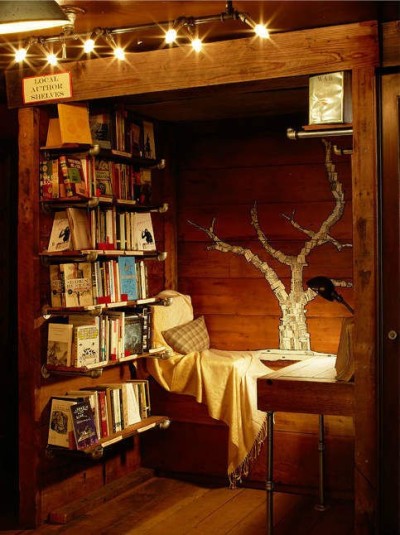 figmentdotcom:<br /><br />justastrumpet:<br /><br />Reading nooks make me blissfully happy<br /><br />If a house was made entirely of reading nooks, would they still be nooks? Follow-up question: If a house was made entirely of reading nooks, would anyone care what they were called, or would they be too busy having book-feels?<br /><br />Small Spaces to read a good book