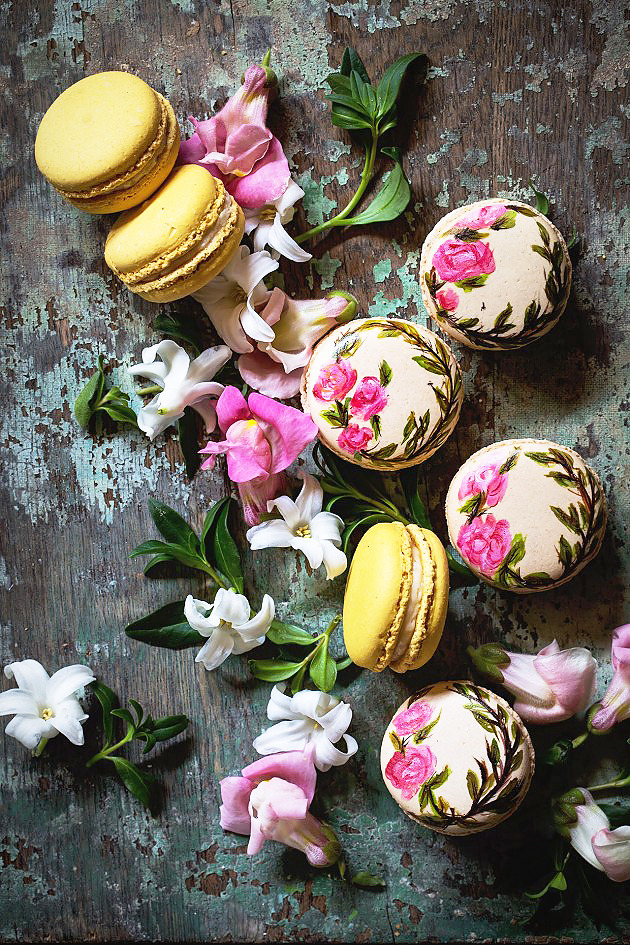 Hand-Painted Floral Macarons | by... - SAPERE AUDE