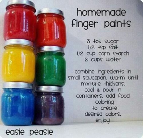 Home made finger paint recipe.