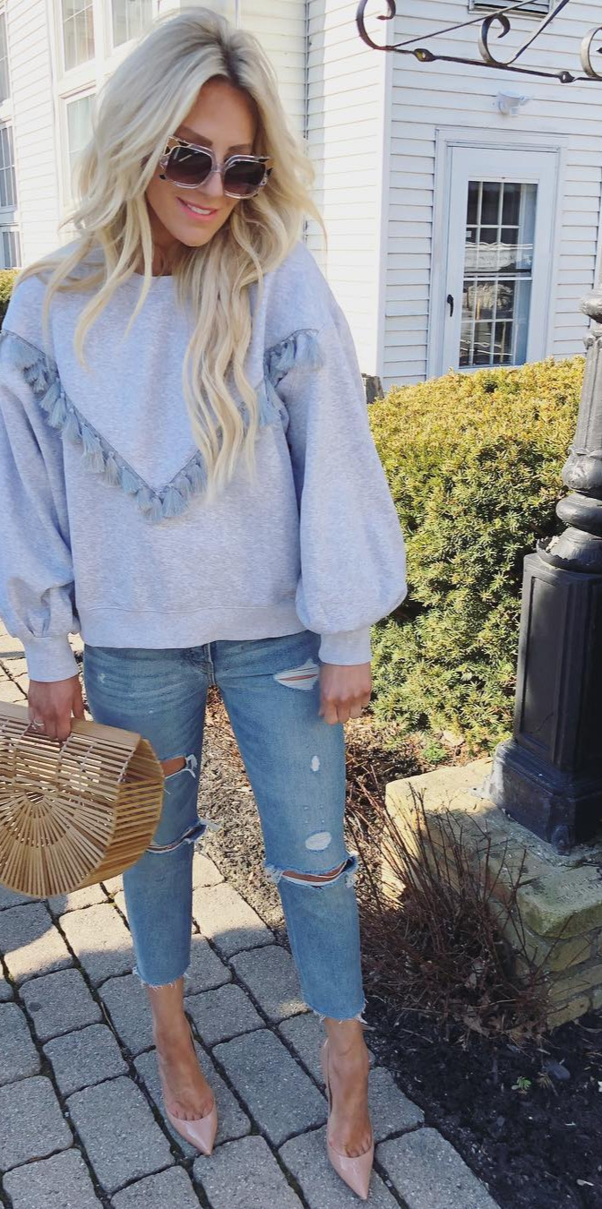 50+ Cozy Outfit Ideas You Need - #Style, #Girl, #Shopping, #Fashionista, #Pic Starting my week off right in this super comfy and adorable fringe sweatshirt Making it even better... itless than $35.00 I also linked my EXACT denim for you guys too!!! (plus... how fun are my new sunnies Shop it all here 