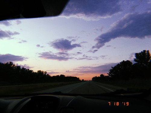 Sunset view on highway