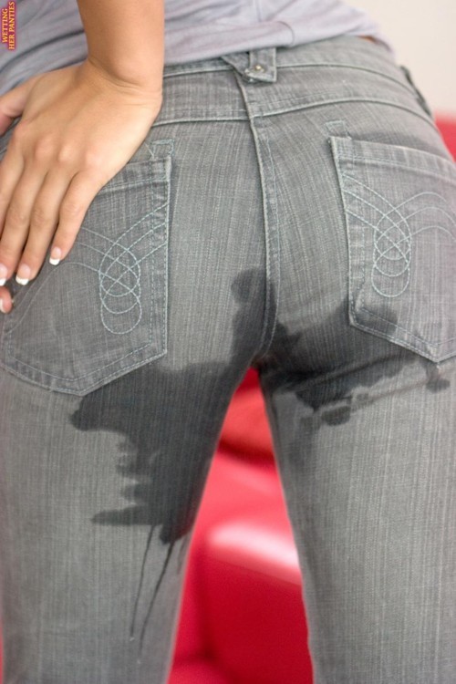 Public jeans wetting