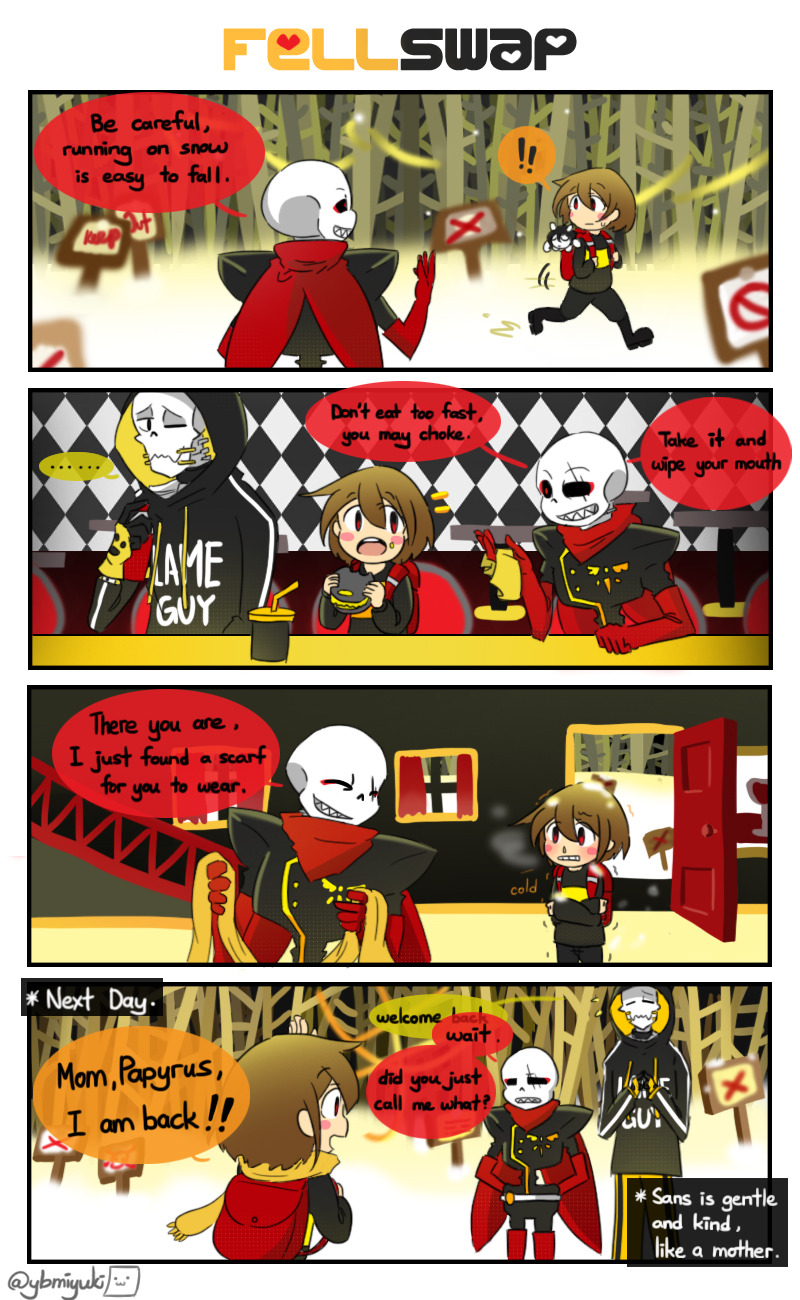 YiB — 【Fellswap comic】 fellswap sans really like a...