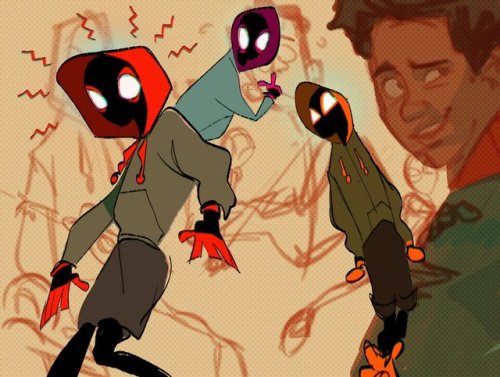 that-wandering-art-hero:more spiderverse art : ) !!