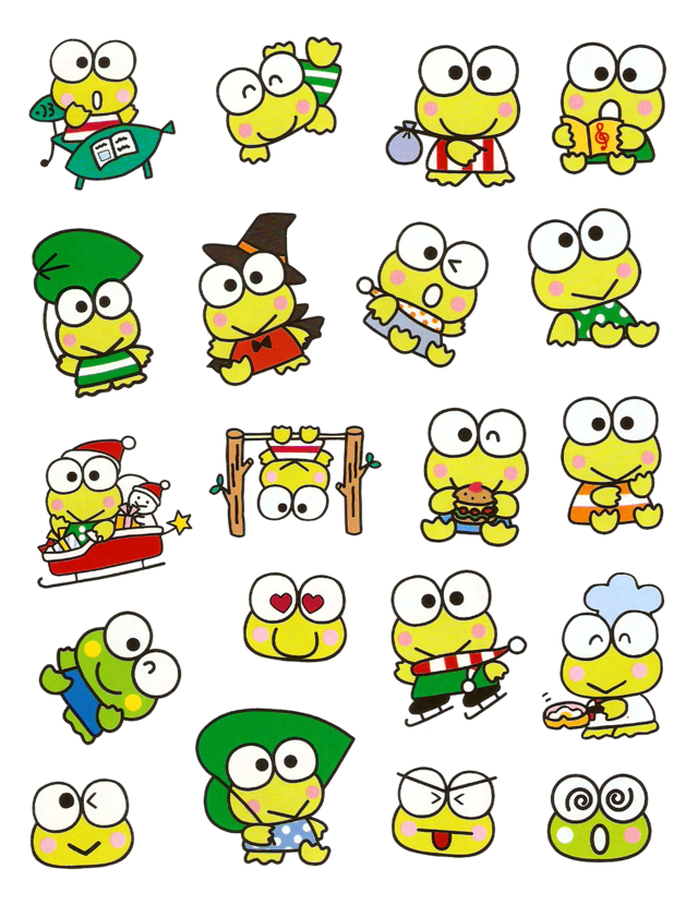 Transparent sticker images — Transparent Keroppi stickers made from the