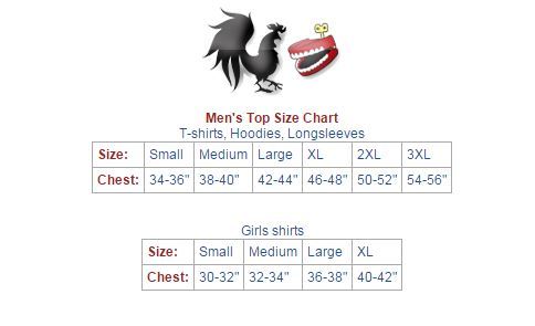 Rooster Size Chart