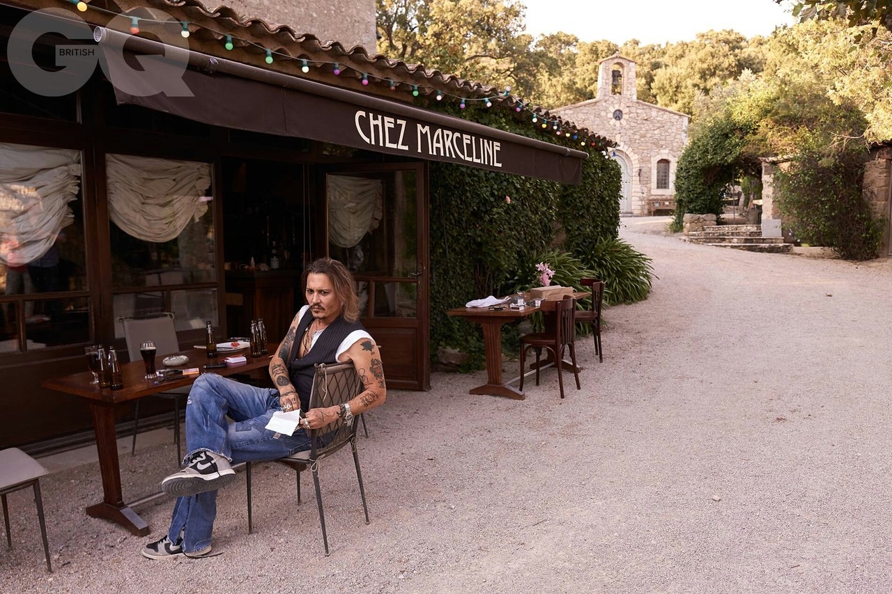 Johnny Depp in his village, in Plan de la Tour,...