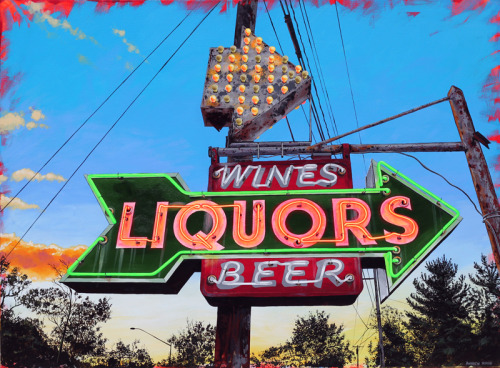 Liquor Alight - Acrylic on canvas 48" x 36"