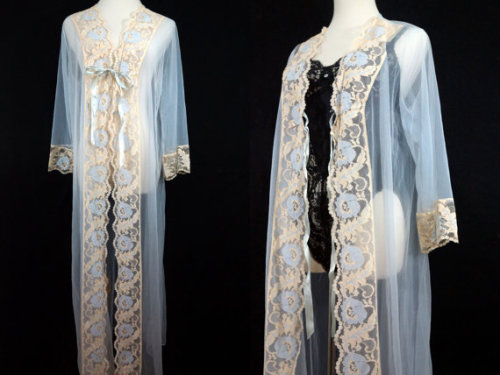 satinworshipper:1960s light blue sheer robeby ReitaPieVintage...