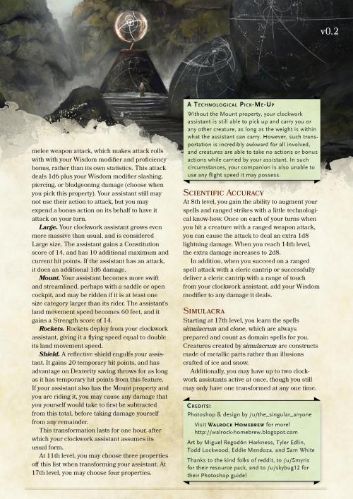 dnd-5e-homebrew:Technology Domain Cleric by...