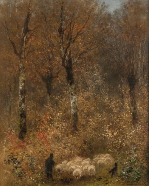 catonhottinroof:Xavier de Cock (1818 - 1896)Forest view with...