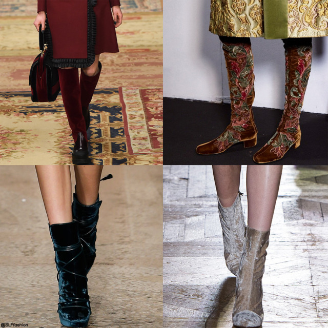 Trendy boots style for FW 2015: Velvet boots....