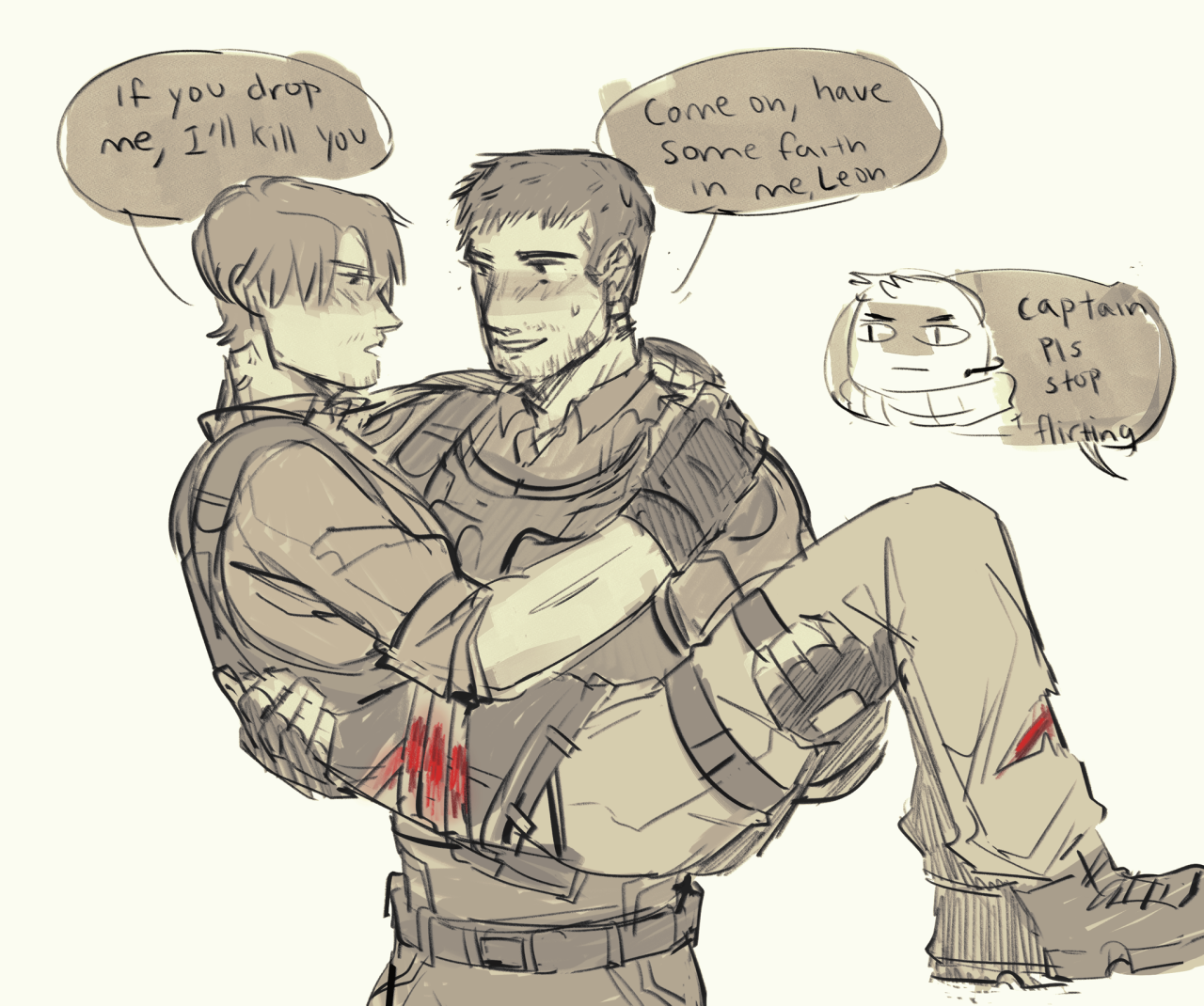 Have a little doodle :) I wish re6 would’ve had a part where Leon and Chris could co-op b...