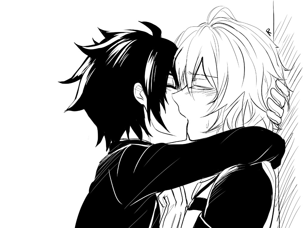 the moon is gay — Can you draw Yuu and Mika kissing?