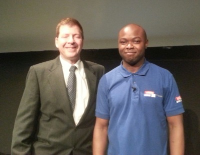 <p>Google were in Kendal today! They were offering a presentation highlighting how the internet can be used to promote small businesses like mine. Here’s a picture of me and Abby (?) from Google. I’m the camera shy tall guy.<br/></p>