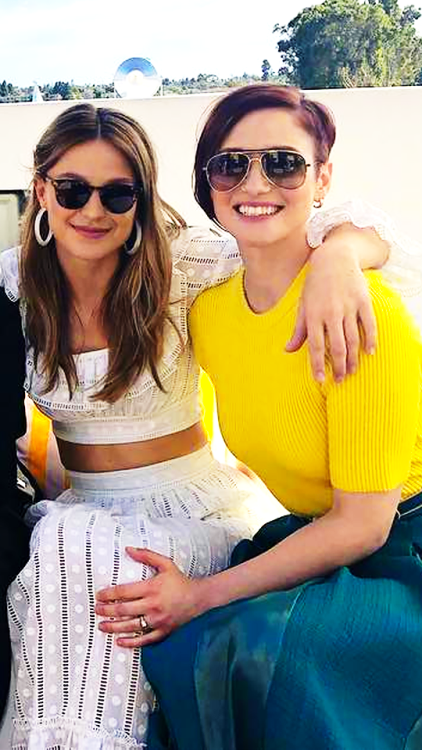 motorcyclegirlfriends:Melissa Benoist and Chyler Leigh at SDCC...