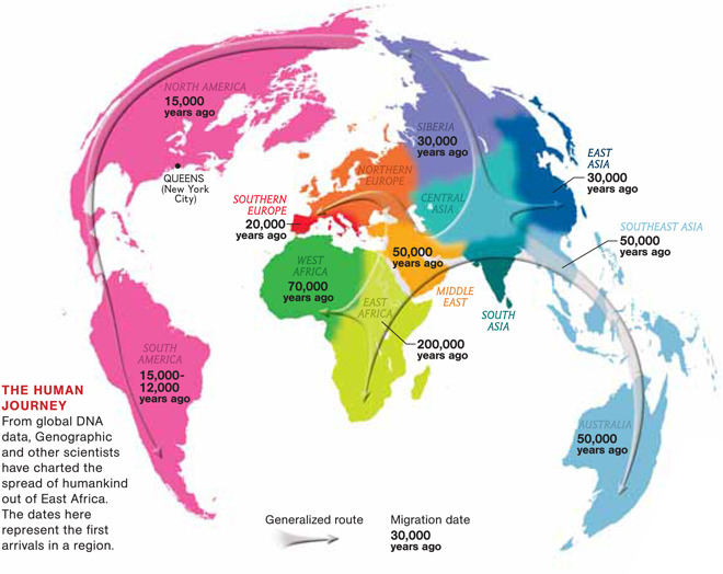 Dates And Routes Of Human Migrations. - Maps On The Web