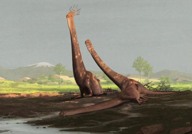 giraffe and brontosaurus