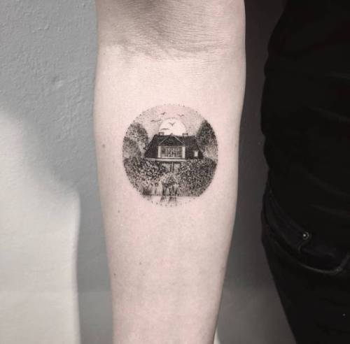 Tattoo tagged with: geometric shape, small, iosep, circle, tiny, ifttt,  little, architecture, inner forearm, other, illustrative 