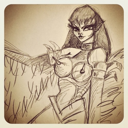 jwallsjoystick:Harpie Lady! #sketchbook #morningdoodles #yugiogh...