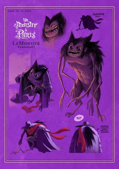 wannabeanimator:A Monster in Paris character designs