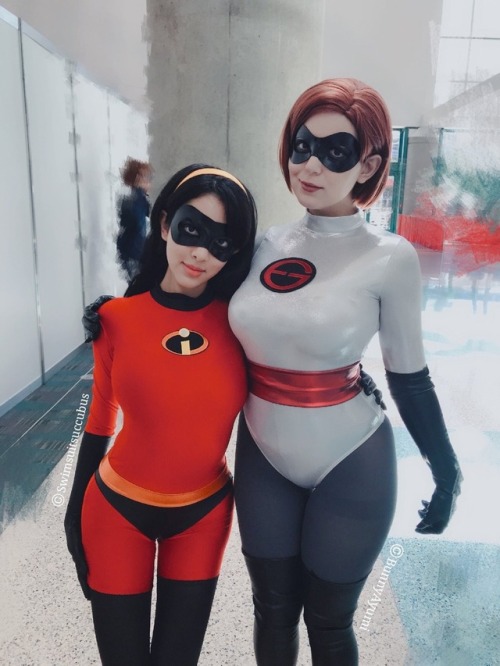 swimsuitsuccubus:Myself as Violet and my GF @bunnyayumi as...