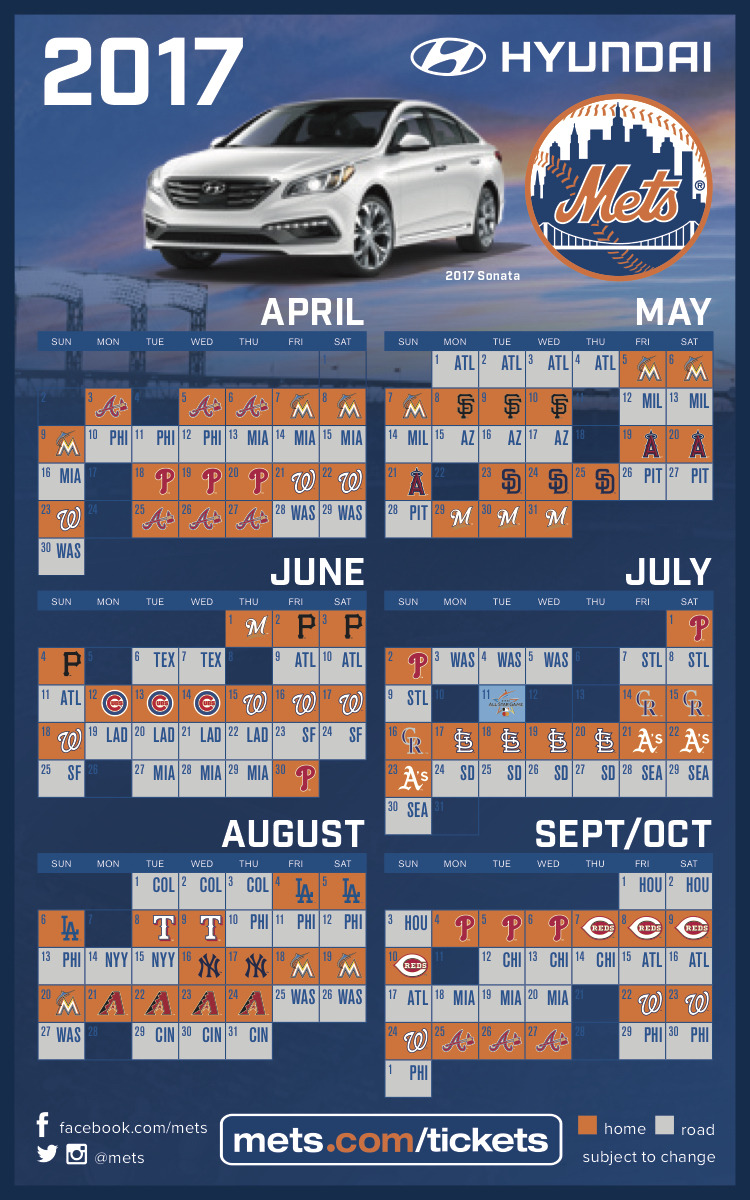 2017 Mets Schedule - The Mets on Tumblr