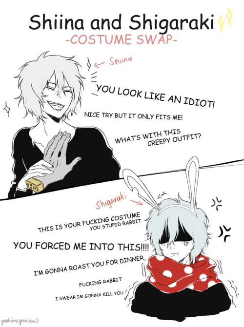 yukiorequiem:Shiina and Shigaraki costume swap