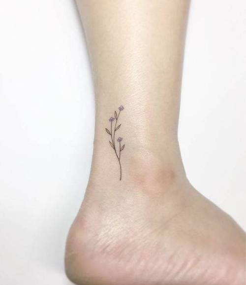 Tattoo ged With Flower Fine Line Small Line Art Playground Tiny Ankle Ifttt Little Nature Baby S Breath Inked App Com