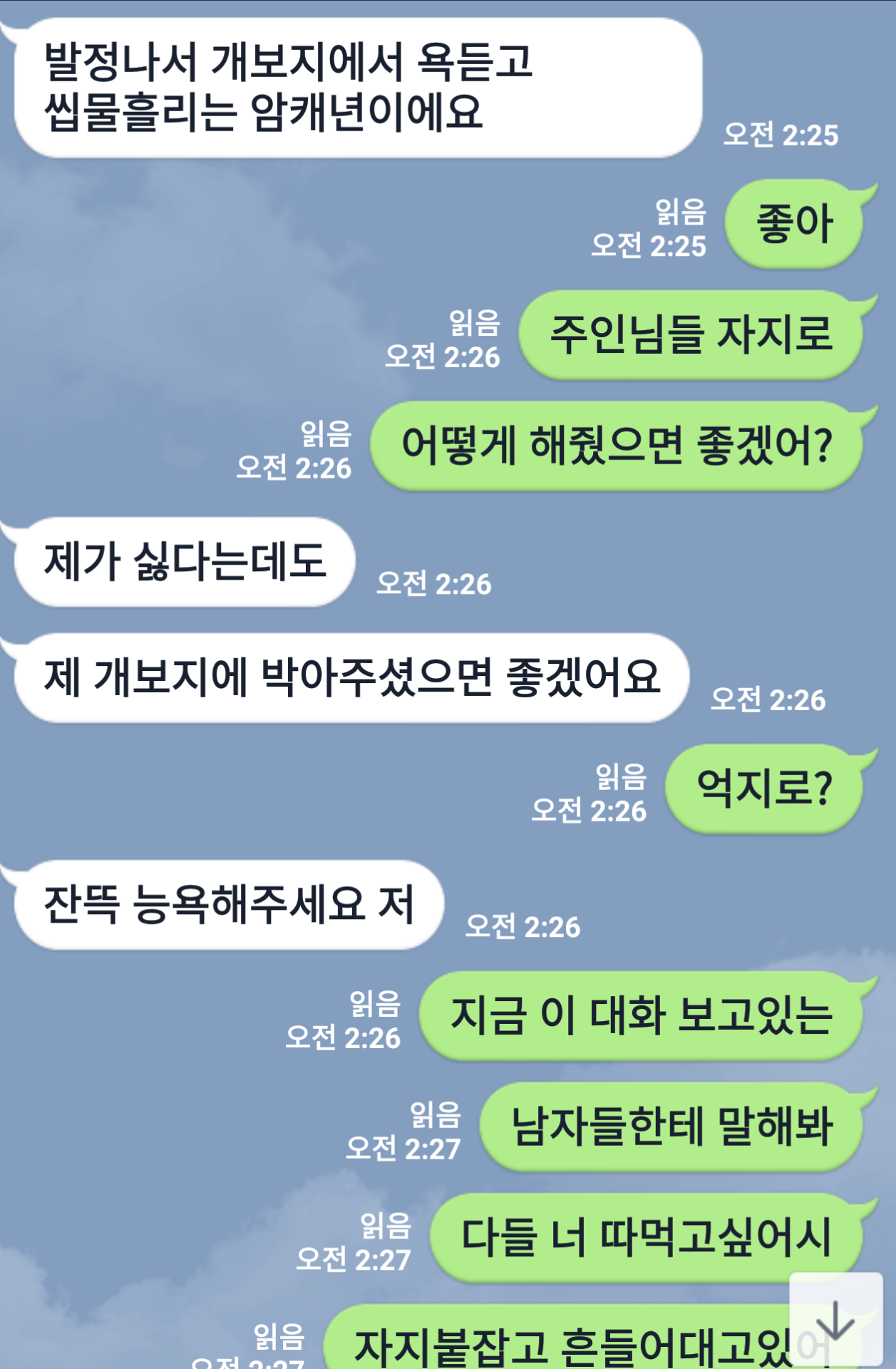 수치 욕플 섹톡 — 20대 암캐 Y