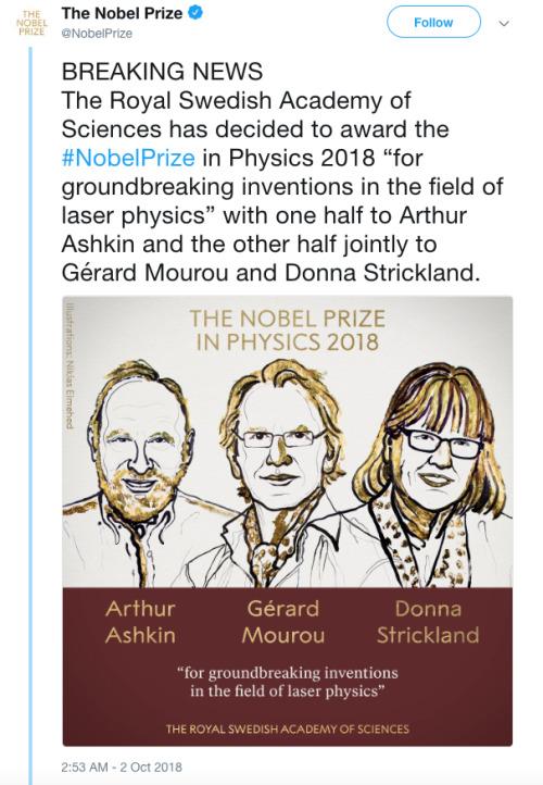 mindblowingscience:Breaking News:The Nobel Prize in Physics...