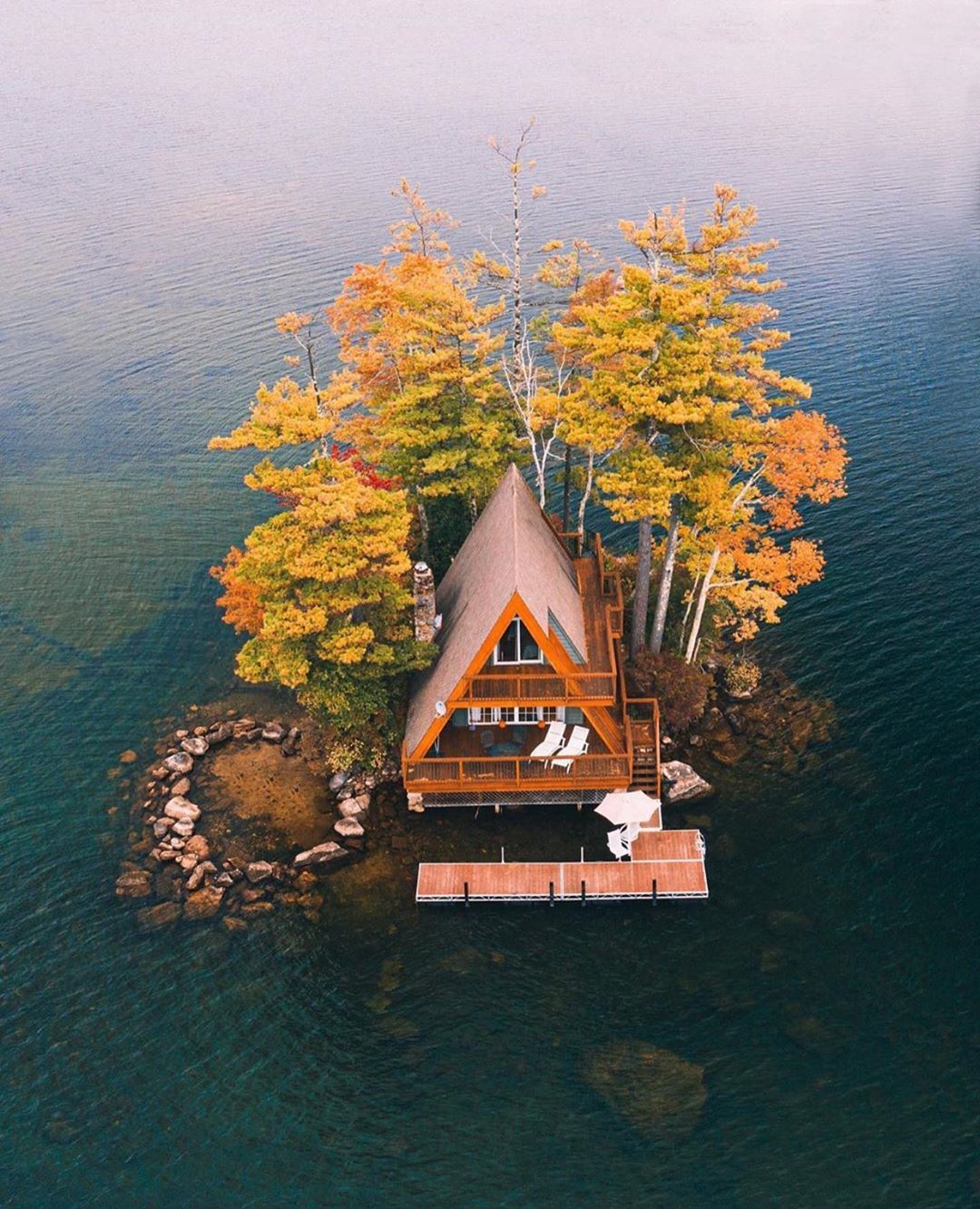 Cabin Porn This A Frame Is On An Island In Lake