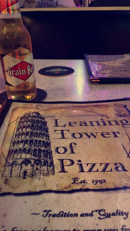 leaning tower of pizza happy hour