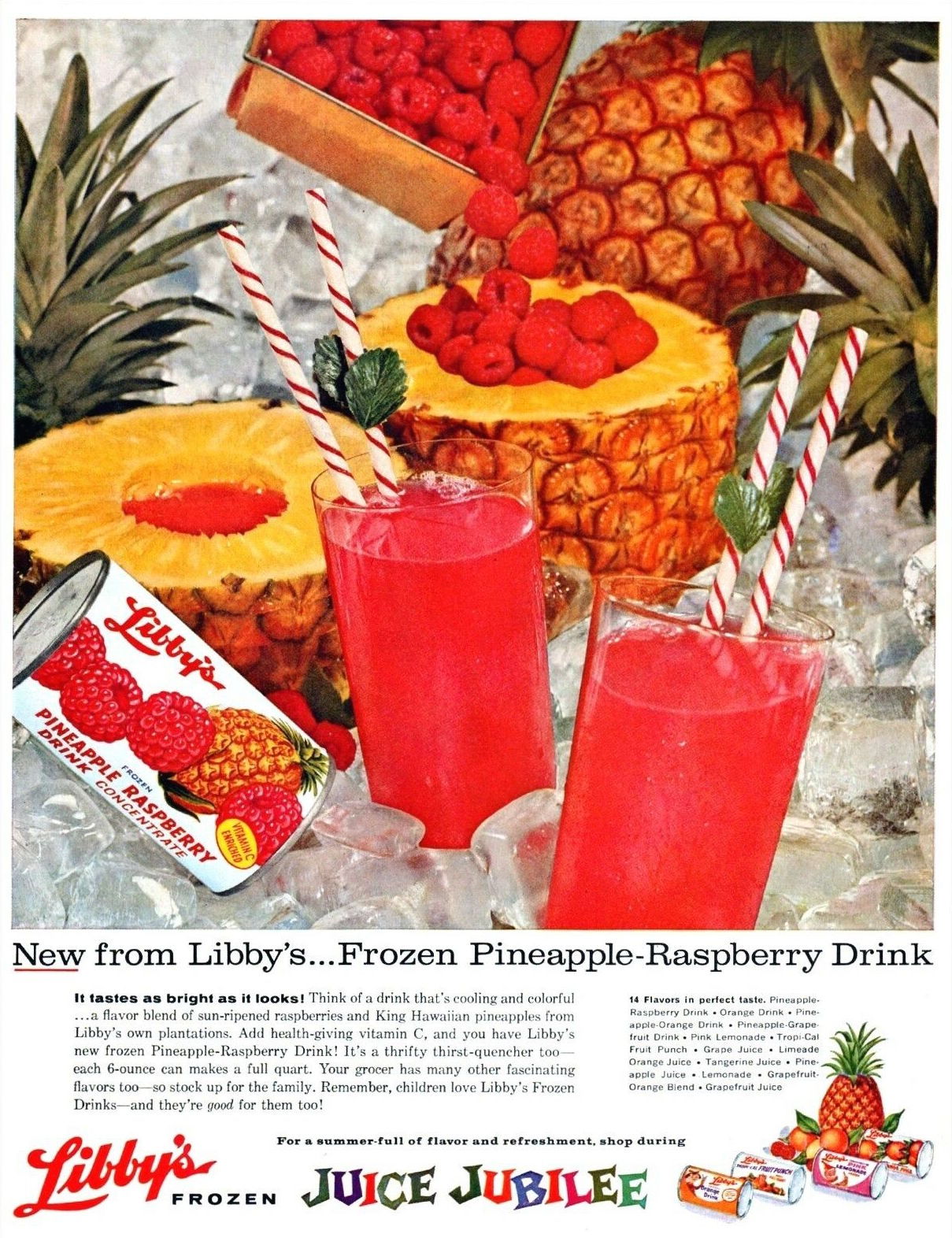 Libby's Frozen Pineapple-Raspberry Drink - 1950's