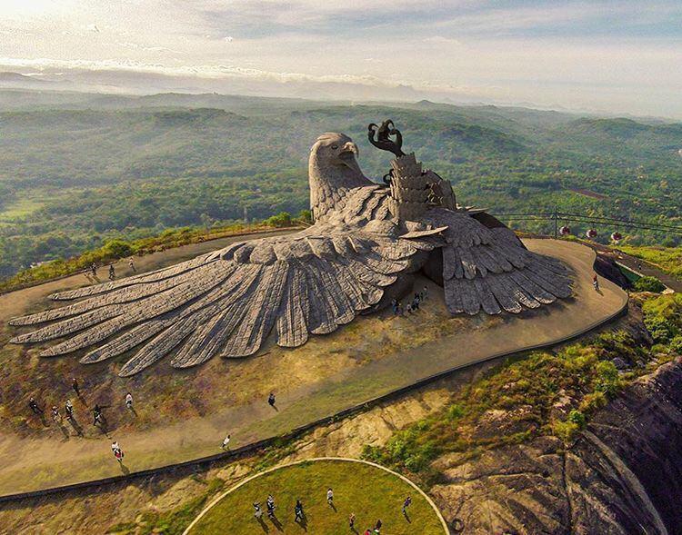 The largest bird sculpture on earth in Kerala, India
