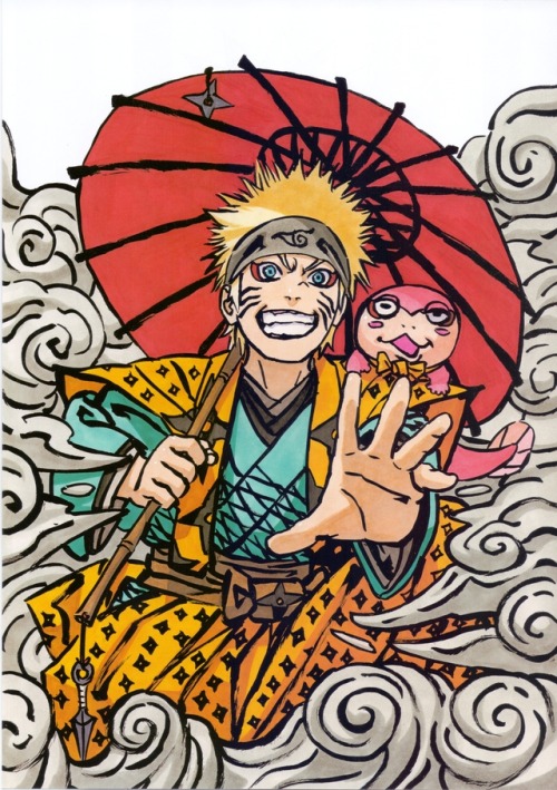 tiredgaykakashi:some official art ft naruto & toads… love...